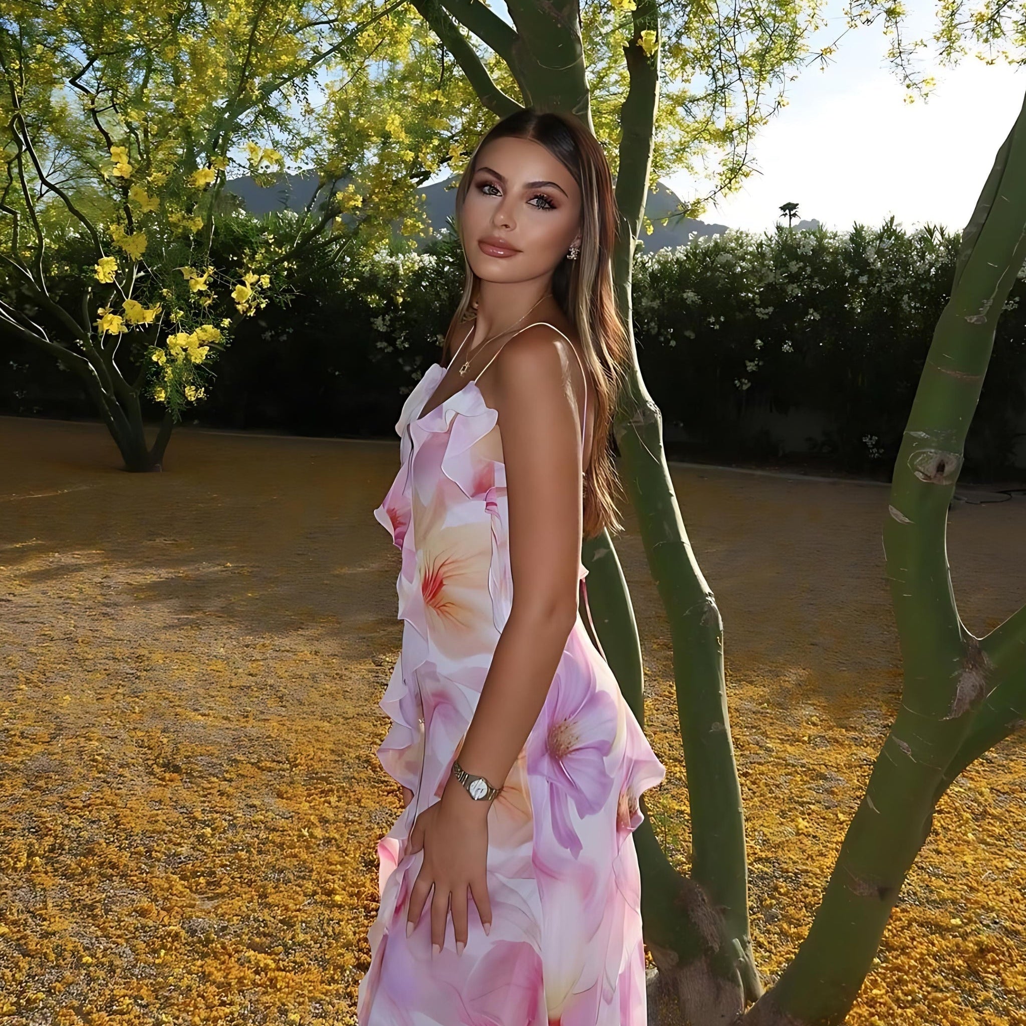 Nylah | Floral Ruffle Maxi Dress