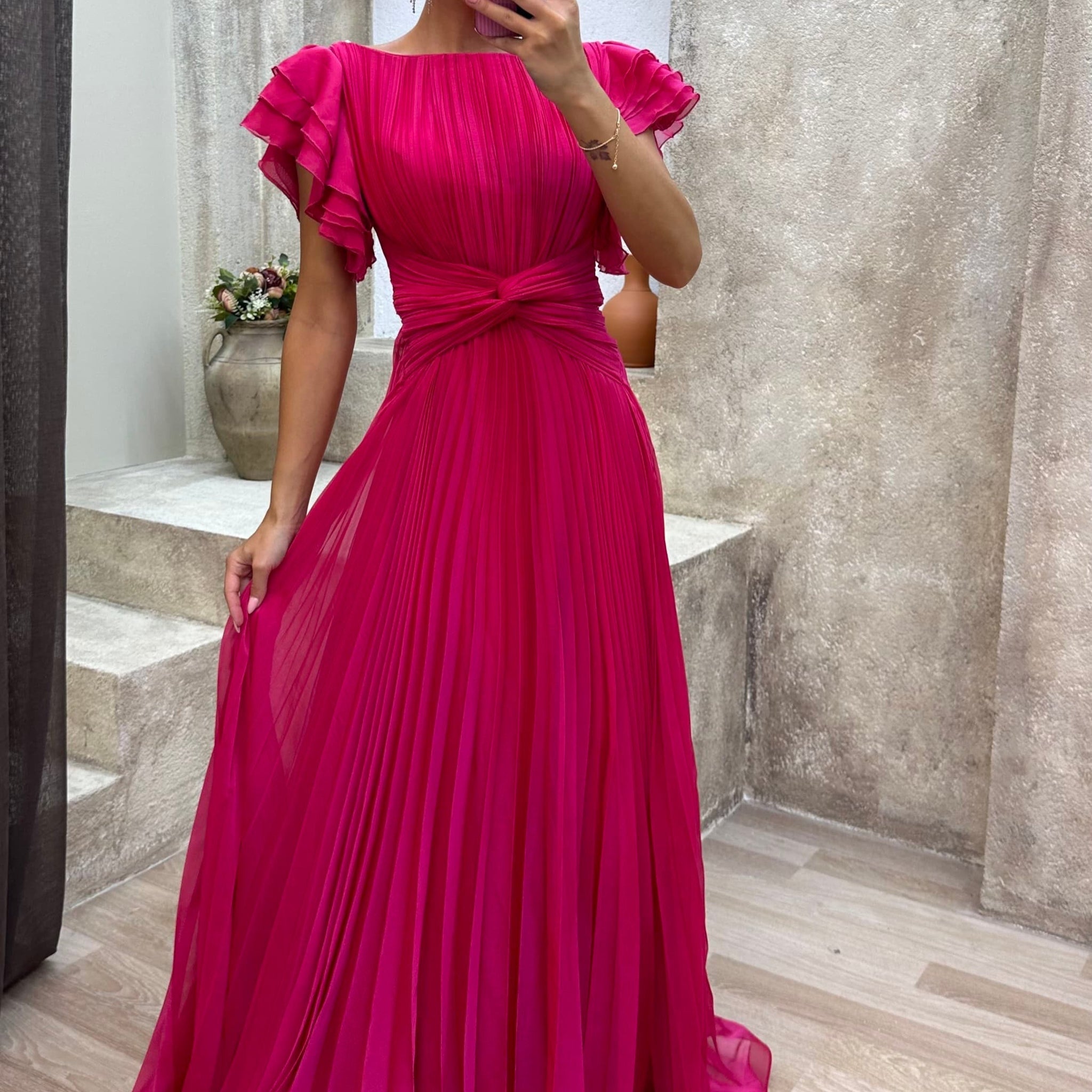 April | Pleated Evening Gown